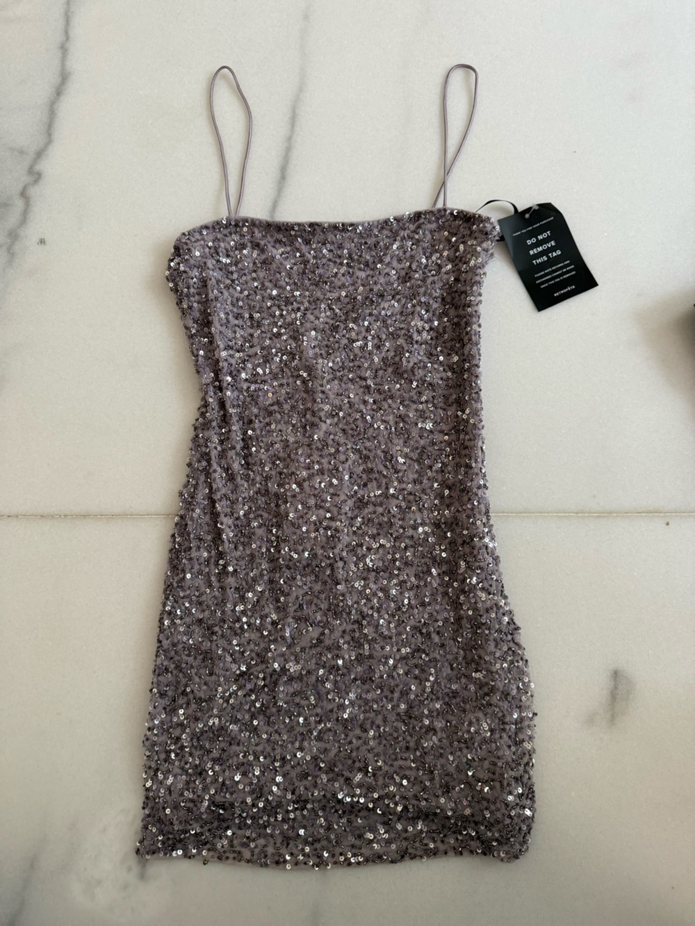 Retrofête Lavender Sequin Mini Dress